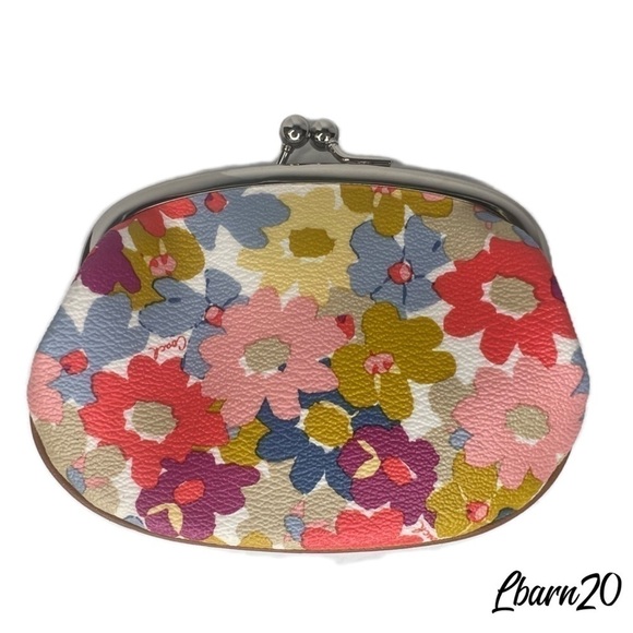 COACH f60270 PEYTON FLORAL COIN PURSE BAG NWOT FLOWER PASTEL RARE - Picture 8 of 8